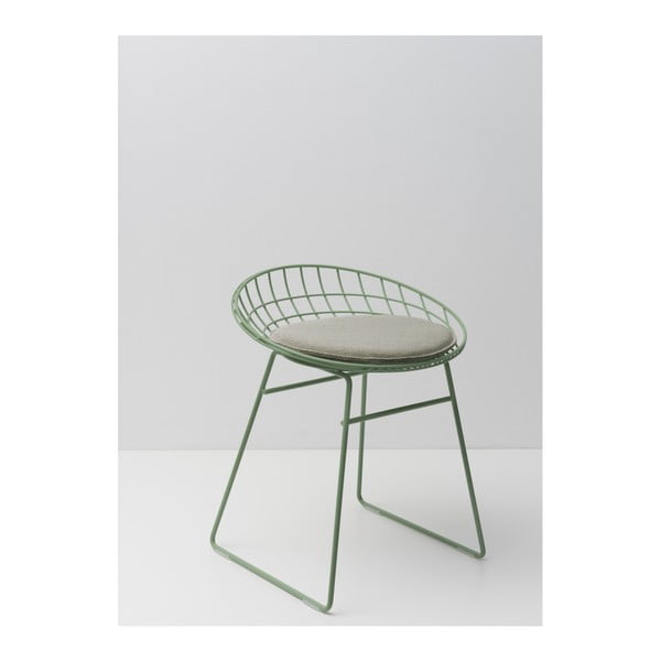 Zelená drôtená stolička s podsedákom Pastoe, 46 cm