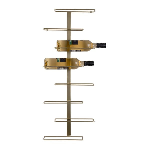 Nástenný kovový regál na víno v zlatej farbe počet fliaš 8 Float – PT LIVING-image-2
