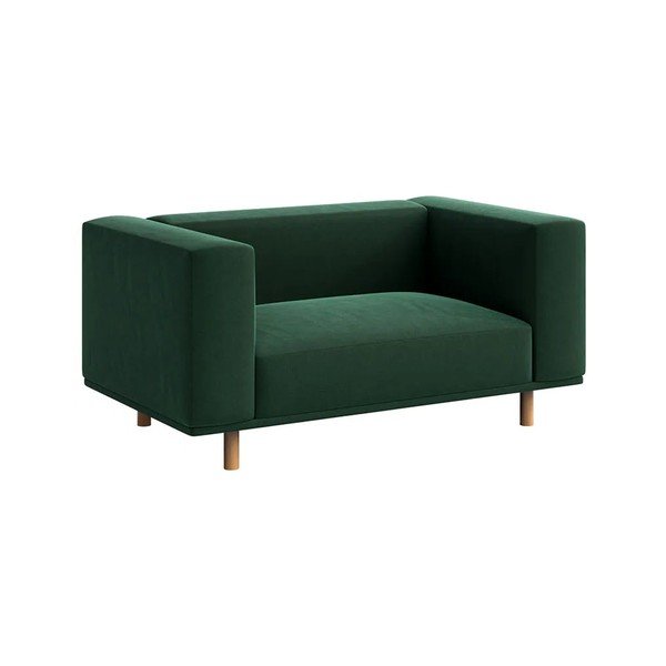 Tmavozelené zamatové relaxačné kreslo Kukumo – Ame Yens