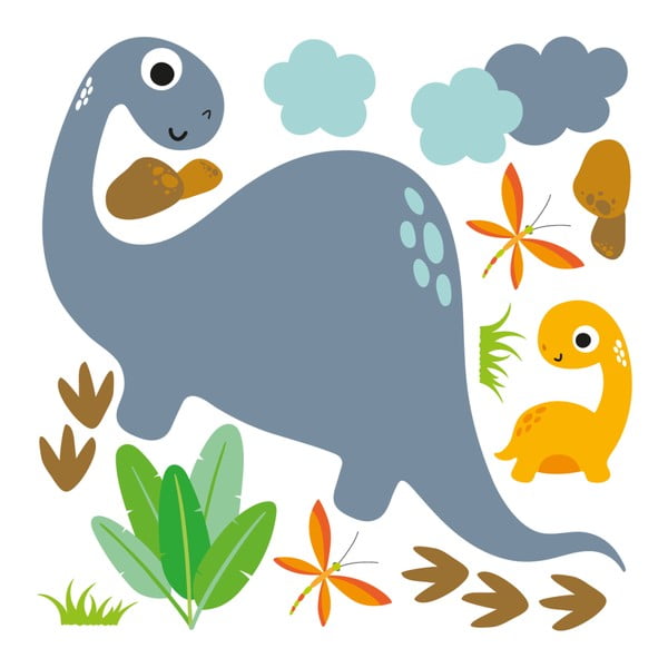 Nástenné detské samolepky Ambiance Cute Dinosaurus Stickers