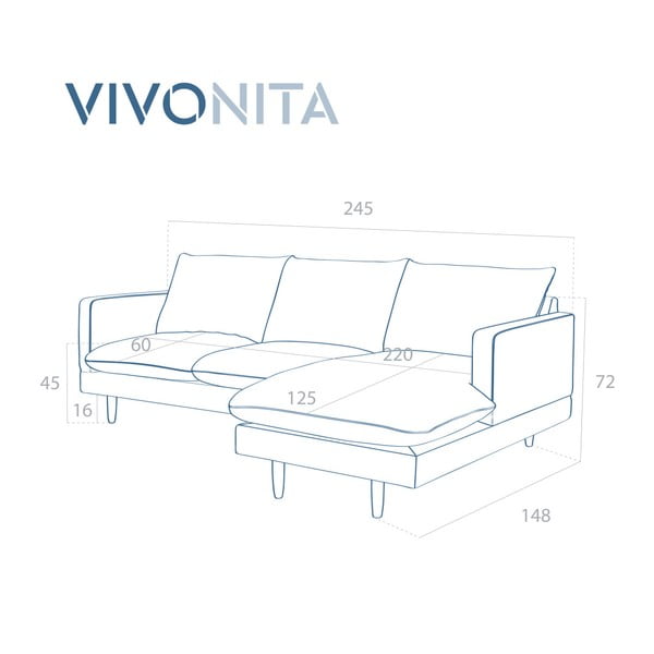 Svetlobéžová pohovka Vivonita Lovis, pravý roh-image-1