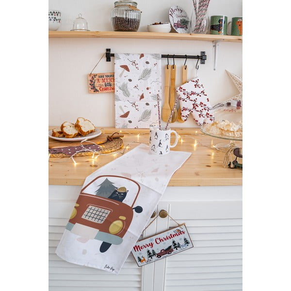 Bavlnené utierky s vianočným motívom v súprave 2 ks 50x70 cm Toadstools – Butter Kings-image-1