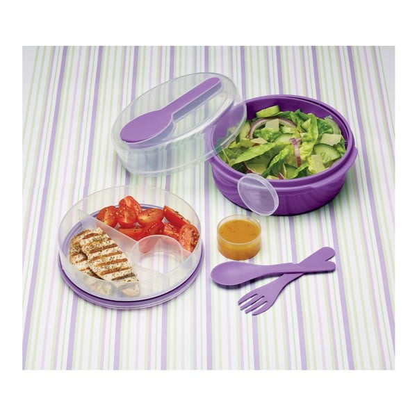 Fialový desiatový box Kitchen Craft Coolmovers Round-image-2