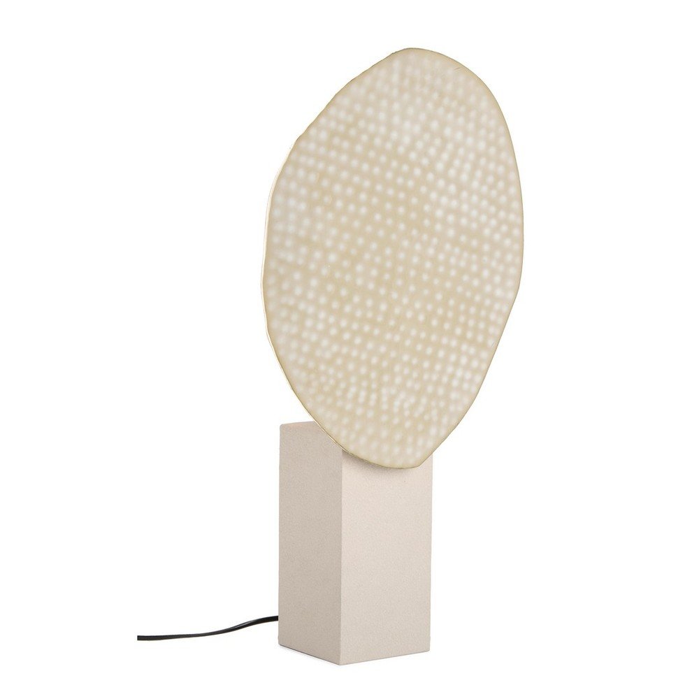 E-shop Béžová kovová stolová lampa s kovovým tienidlom (výška 57 cm) Neev – Bizzotto