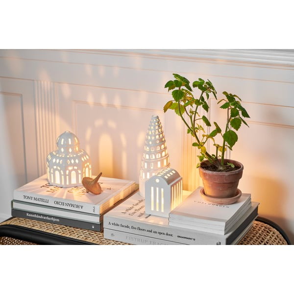 Biely keramický svietnik Kähler Design Urbania Lighthouse Smithy-image-1