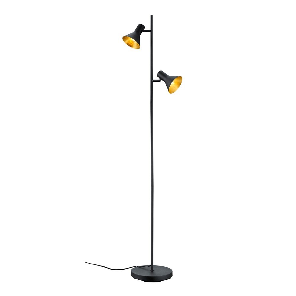 E-shop Čierna stojacia lampa s kovovým tienidlom (výška 144 cm) Nina – Reality