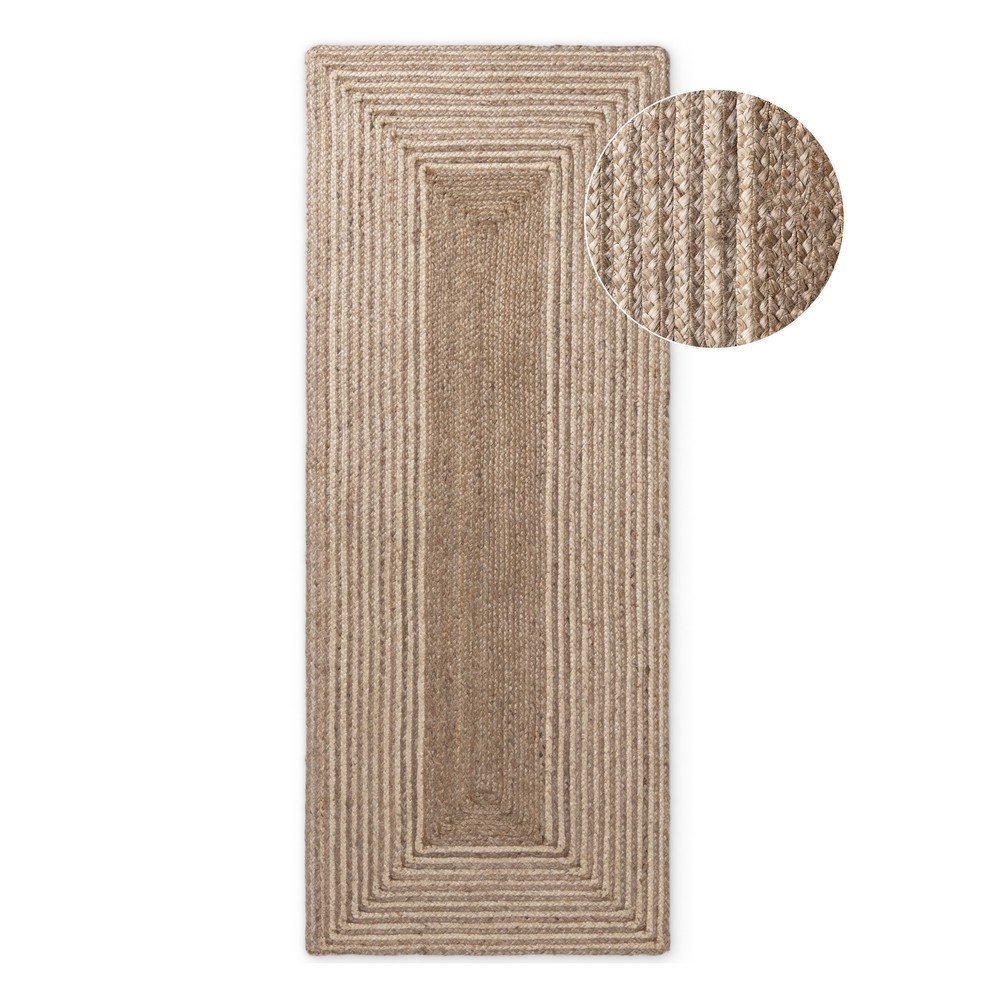 E-shop Obojstranný/ručne tkaný jutový behúň v svetlo prírodnej farbe/v tmavo prírodnej farbe 80x200 cm Juno – Hanse Home