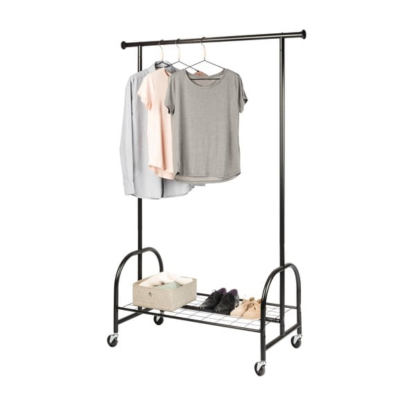 Čierny kovový stojan na oblečenie Wenko Profi-image-2