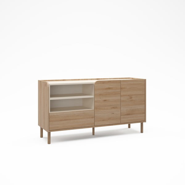 Komoda v dekore duba v prírodnej farbe 141x75,5x44 cm Monza – Marckeric-image-3