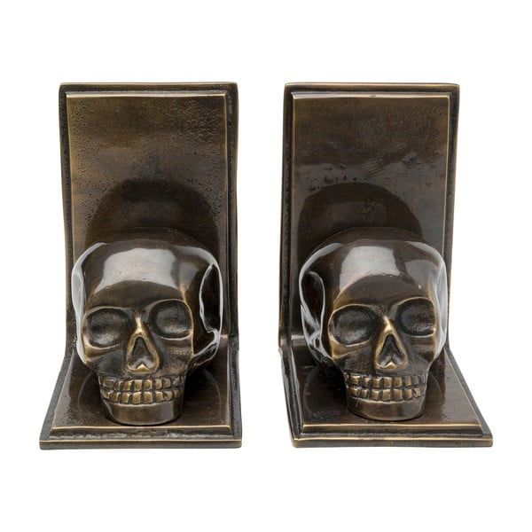 Sada 2 dekoratívnych zarážok na knihy Kare Design Skull