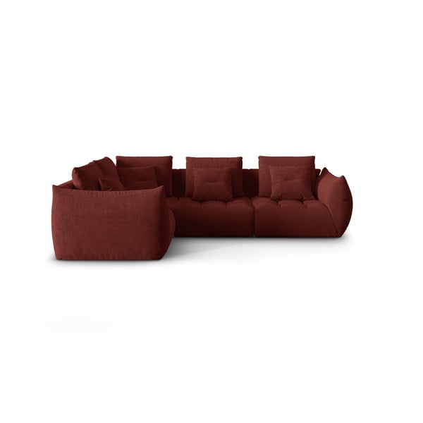 Červená rohová pohovka (ľavý roh/do L) Bloom – Micadoni Home