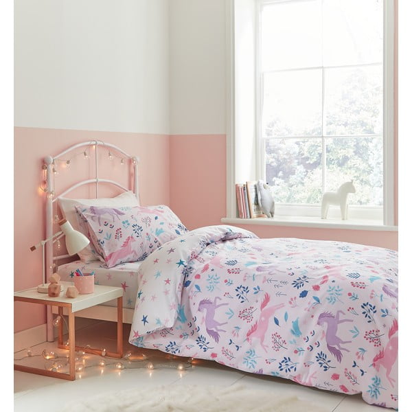 Detská bavlnená plachta Woodland Unicorn, 135 x 190 cm-image-2