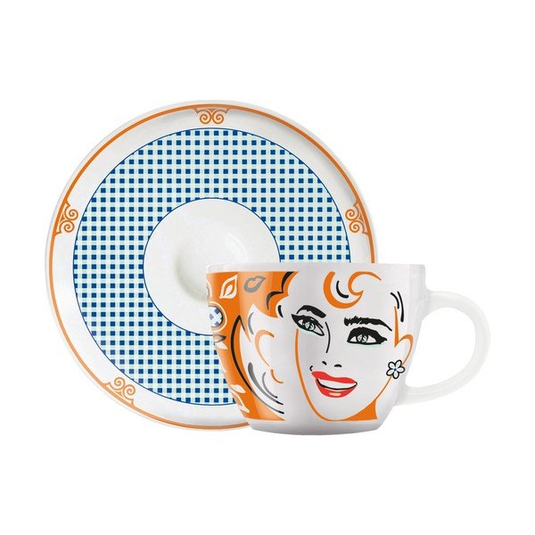 Set porcelánovej šálky a tanierika na espresso Ritzenhoff Michal Shalev, 8 cl