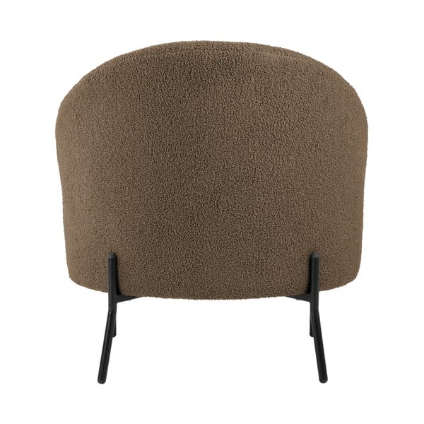 Sivohnedé kreslo z textílie buklé Noble – Leitmotiv-image-4