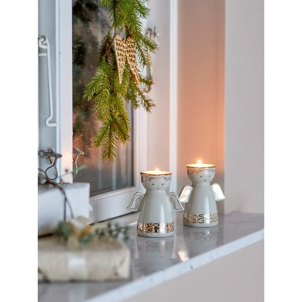 Kameninové svietniky v súprave na čajovú sviečku 2 ks Faella – Bloomingville-image-1