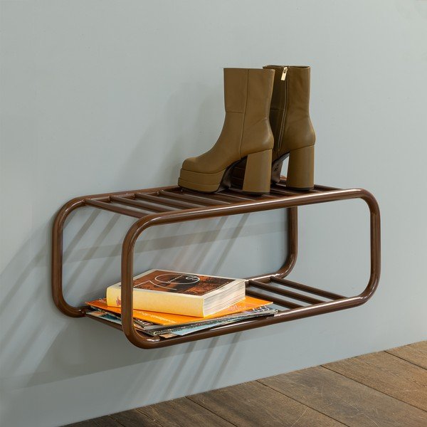 Tmavohnedá kovová závesná skrinka na topánky 72x28x35 cm Retro – Spinder Design-image-4