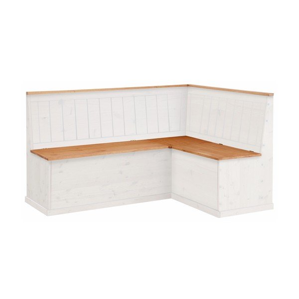 Biela variabilná rohová lavica z borovicového dreva s úložným priestorom Støraa Silas-image-1