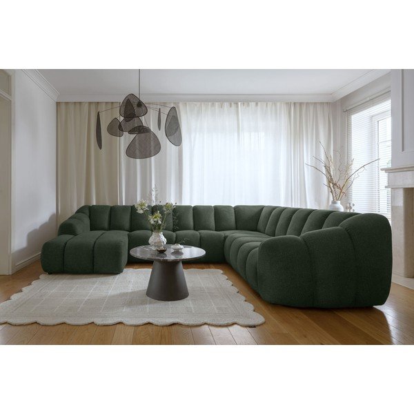 Tmavozelená rohová pohovka (pravý roh/do tvaru "U") Shell – Miuform-image-1