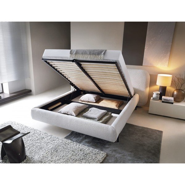 Béžová čalúnená dvojlôžková posteľ s úložným priestorom s roštom 140x200 cm Pointt – ELTAP-image-2