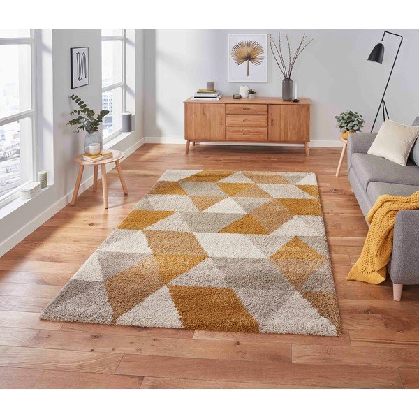 Žltobéžový koberec Think Rugs Royal Nomadic Angles, 160 x 220 cm-image-1