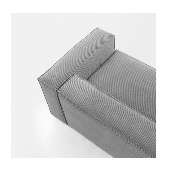 Sivá menčestrová pohovka 240 cm Blok – Kave Home-image-1