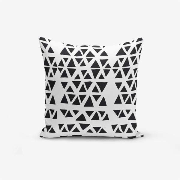 Obliečka na vankúš s prímesou bavlny Minimalist Cushion Covers Black Triangle Modern, 45 × 45 cm
