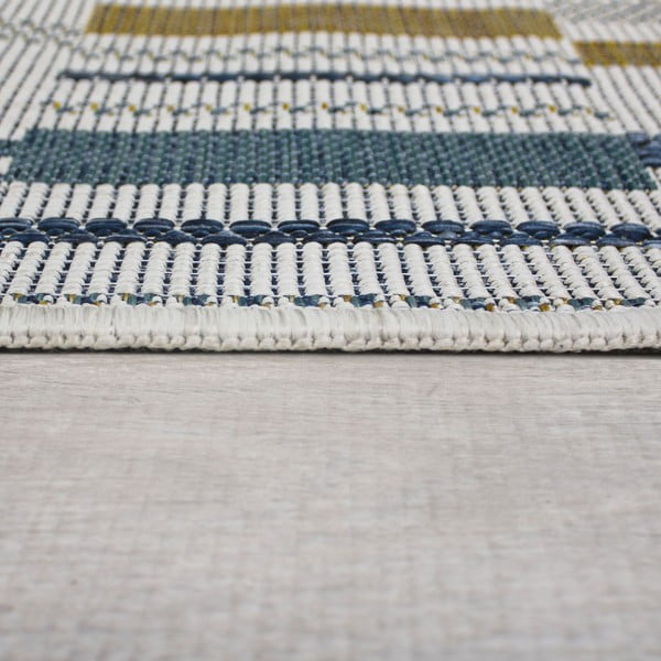 Žlto-modrý vnútorný a vonkajší koberec 80x230 cm Rosco Geo – Flair Rugs-image-4