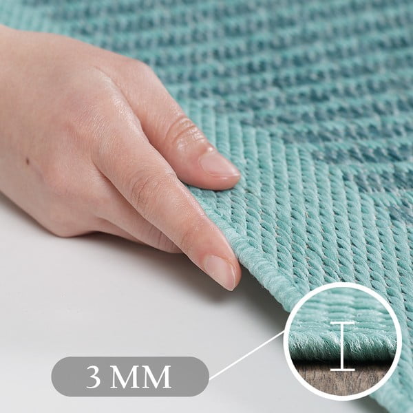 Modrý okrúhly vnútorný a vonkajší koberec ø 120 cm Giza 1410 – Ayyildiz Carpets-image-3