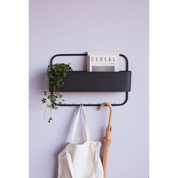 Nástenný vešiak z oceli s úložným priestorom Hübsch Keep-image-1