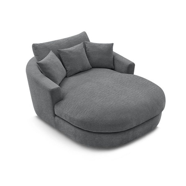 Sivé ženilkové kreslo Belem – Bobochic Paris-image-4