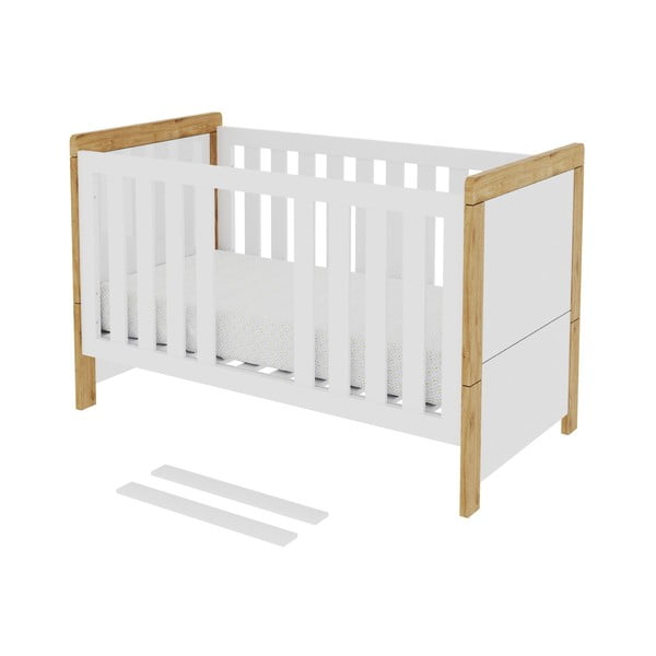 Biela variabilná detská postieľka Pinio Oakie, 70 x 140 cm-image-2