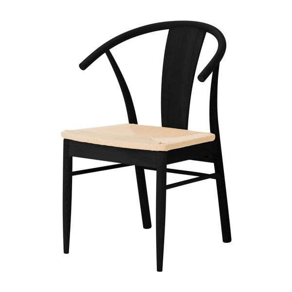 Čierna jedálenská stolička z dubového dreva Interstil Janik