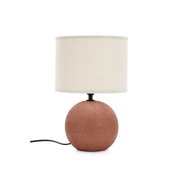 Keramická stolová lampa v terakotovej farbe s textilným tienidlom (výška  32 cm) Irvin – Yes Everyday