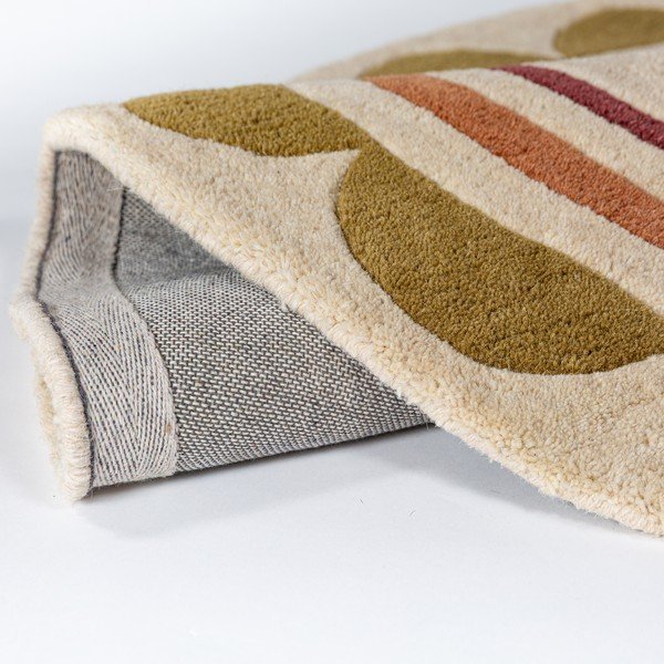 Ručne tkaný vlnený okrúhly koberec v prírodnej farbe ø 120 cm Lois – Flair Rugs-image-4
