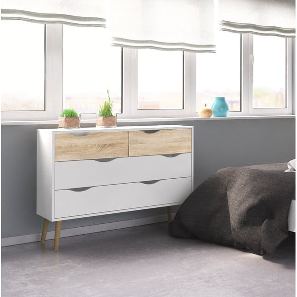 Biela komoda Tvilum Oslo, 99 x 82 cm-image-2