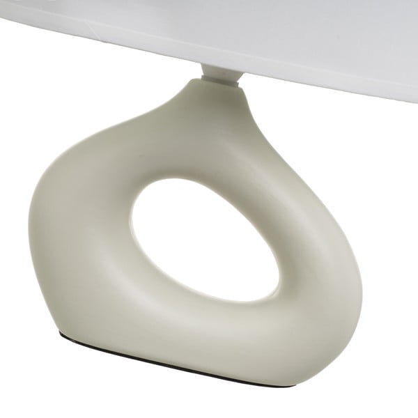 Bielo-béžová keramická stolová lampa s textilným tienidlom (výška 30 cm) – Casa Selección-image-3