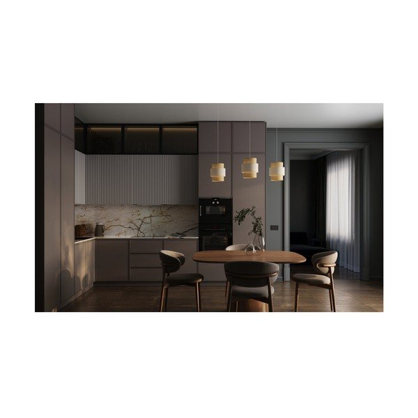 Závesné svietidlo v prírodnej farbe s ratanovo-textilným tienidlom Abra 2 – GTV-image-1