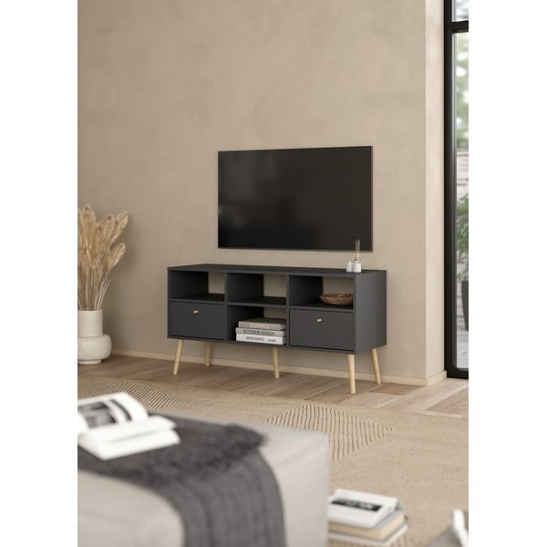 Antracitový TV stolík 117x61 cm Bodo – Tvilum-image-1