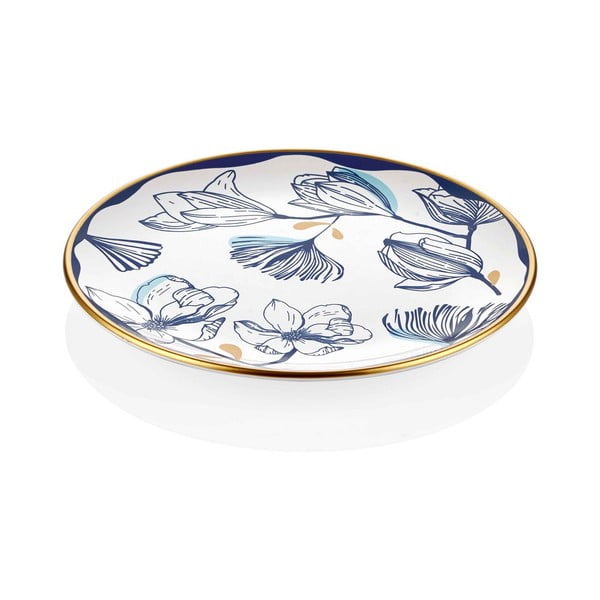 Sada 6 bielych porcelánových dezertných tanierov s modrými kvetmi Mia Bleu Pasta, ⌀ 19 cm-image-2