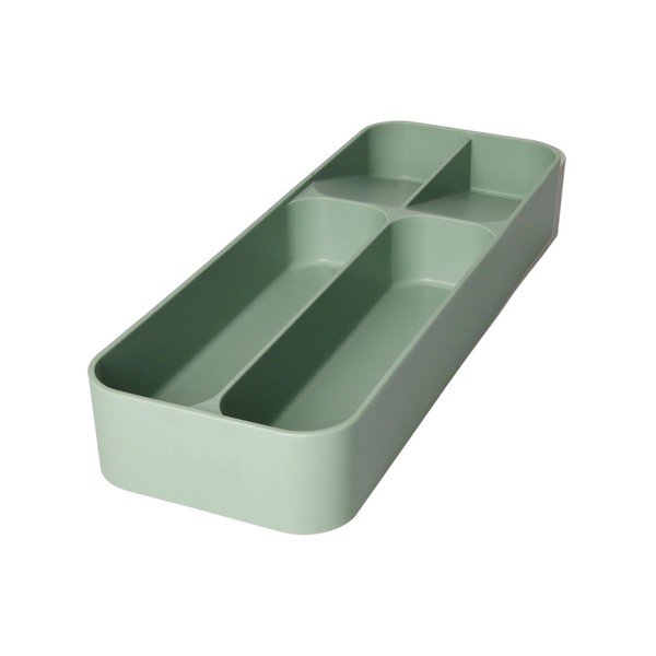 Šalviový zelený plastový príborník do zásuvky 13,5 x 39 cm – Brandani