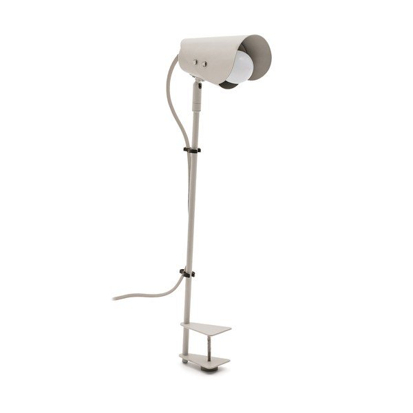 Svetlosivá kovová stolová lampa s klipom (výška  51 cm) Jula – Kave Home