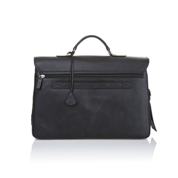 Čierna pánska aktovka z teľacej kože Ferruccio Laconi Brief-image-2