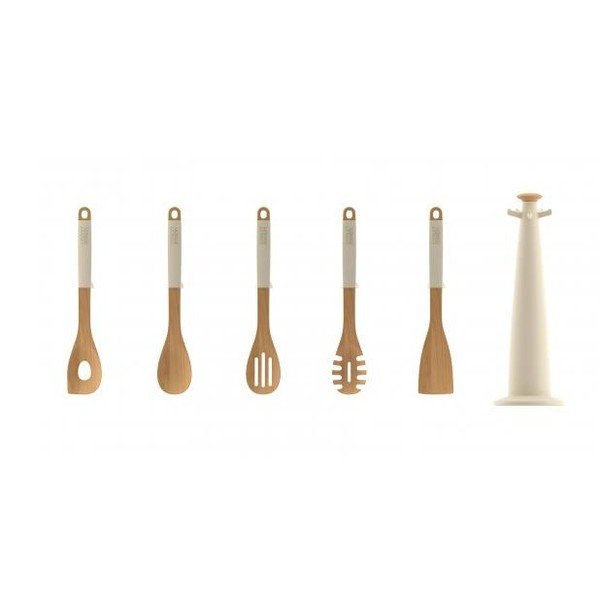 Stojan s nástrojmi Elevate Wood Carousel, béžový-image-3