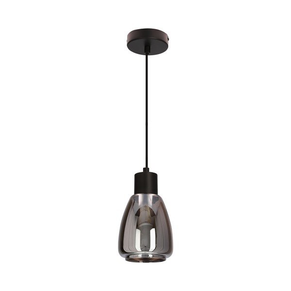 Čierne závesné svietidlo so skleneným tienidlom ø 12 cm Moldo – Candellux Lighting