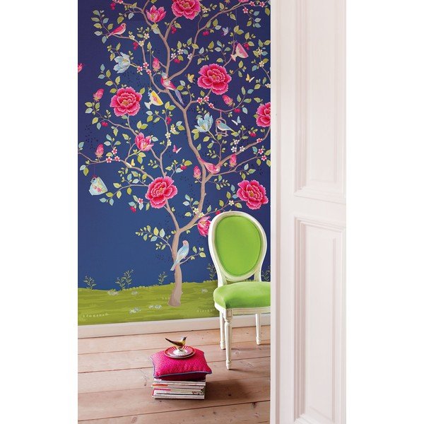 Tapeta Pip Studio Morning Glory, 186x280 cm, tmavomodrá