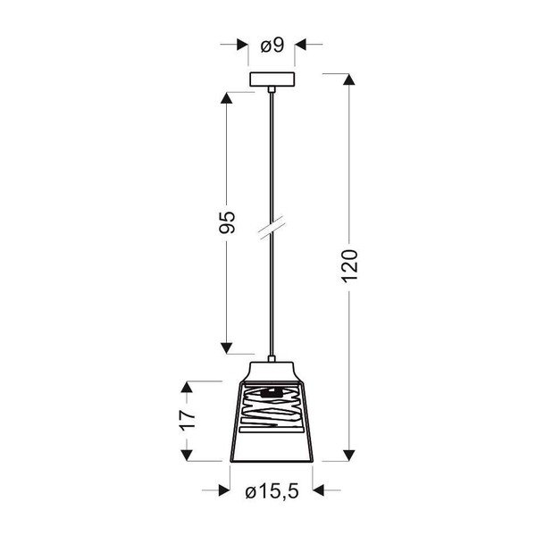 Čierne závesné svietidlo so skleneným tienidlom Fresno - Candellux Lighting-image-3