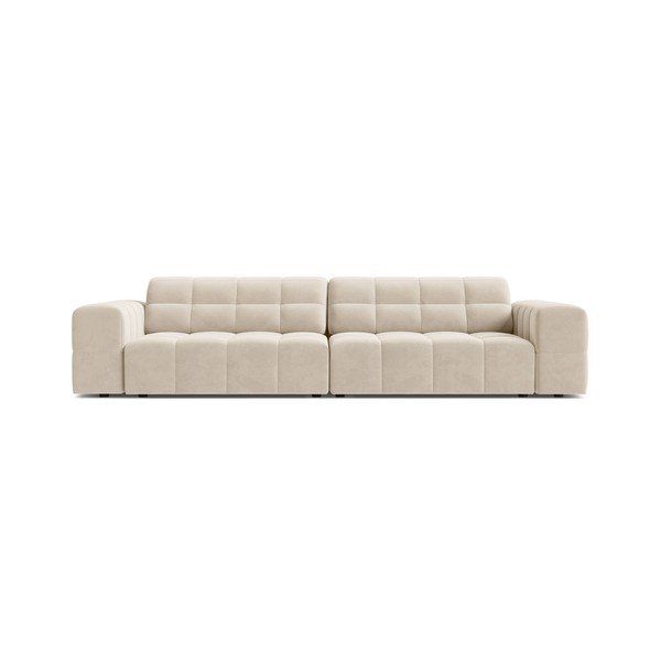 Krémovobiela zamatová pohovka 252 cm Chicago – Cosmopolitan Design