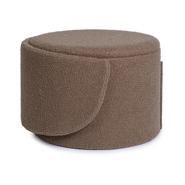 Taupe taburet z textílie buklé Anthea – Yes Everyday-image-3