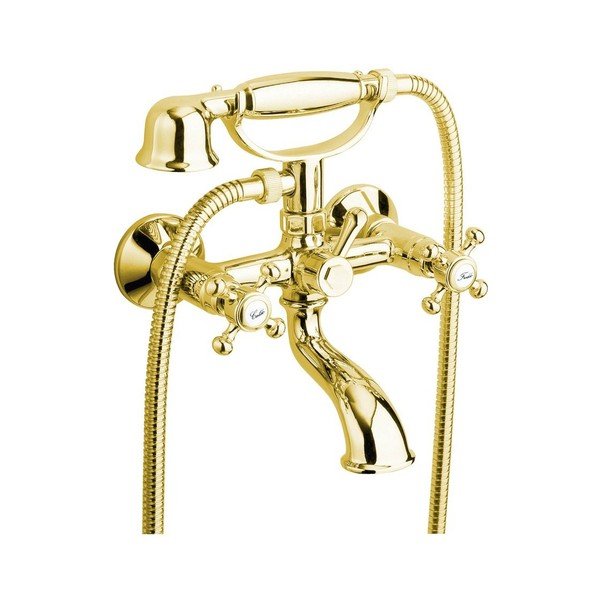 Nástenná vaňová batéria v zlatej farbe (2 výstupy) Antea – Sapho
