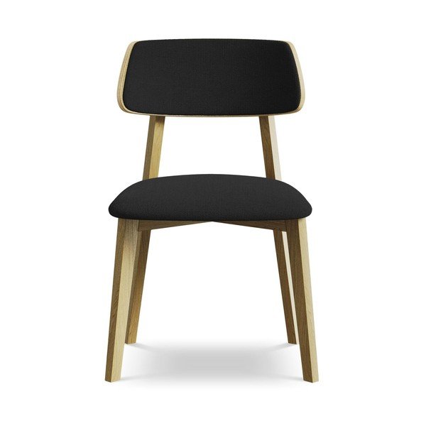 Čierna jedálenská stolička z masívneho dreva Niu – Makamii-image-1